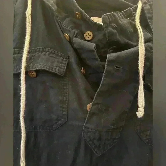 AllSaints Spitalfields Jacket Navy Hooded Pull Over Size 14 100% Cotton Casual - Picture 2 of 6